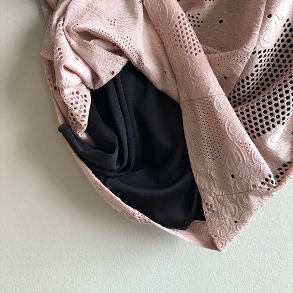 Mystic Vintage Mesh High Neck Fitted Bodycon Open Back Sleeveless Mini Dress Tan - Picture 6 of 14